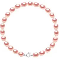 Diadema - Armband - Echte Süßwasserperlen - Rosa - Weißgold