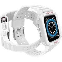 Hurtel Protect Strap Band Band with Case for Apple Watch 7 / SE (41/40 / 38mm) Case Armored Watch Cover Whi