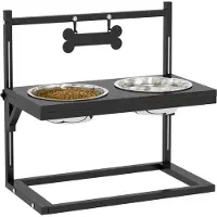 PawHut Erhöhter Hundenapf Schwarz | Gr.: onesize