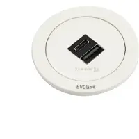 Evoline One Einbausteckdose mit USB-Charger A/C, weiss
