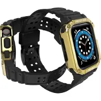 Hurtel Protect Strap Band Band with Case for Apple Watch 7 / SE (41/40 / 38mm) Case Armored Watch Cover Bla