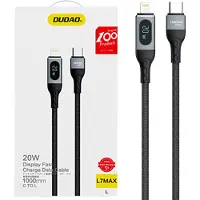 Dudao USB-C auf Lightning Kabel, 1m, 20W PD Schnellladung, Schwarz (L7MaxL)