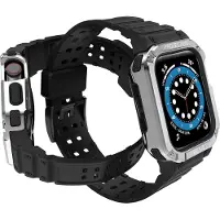 Hurtel Protect Strap Band Band with Case for Apple Watch 7 / SE (41/40 / 38mm) Case Armored Watch Cover Bla