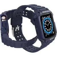 Hurtel Protect Strap Band Band with Case for Apple Watch 7 / SE (41/40 / 38mm) Case Armored Watch Cover Blu