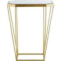 Beliani Beistelltische 2er Set Spiegel/Gold aus Glas und Metal Sechseckige Wohnzimmer Modern