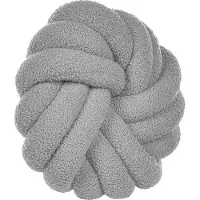 Beliani Boucle Knoten Kissen Grau 31 x 31 cm AKOLA
