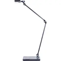 Beliani LED Schreibtischlampe Schwarz Aluminium 73 cm mit Ladefunktion Ladestation Verstellbar Modernes Design Minimalistisch für Büro Schreibtisch