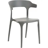Beliani Esszimmerstuhl 4er Set Grau Kunststoff Stapelbar Skandi Modern für Innen- und Außenbereich Garten Terrasse Balkon Wohnzimmer Esszimmer