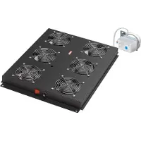 Roline 19-Zoll Dachlüftereinheit 6 Lüfter, Thermostat für Serverschrank schwarz