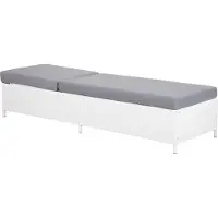 Beliani Gartenliege weiß Polyrattan inkl. Auflage elegant Terrasse