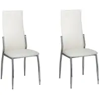 vidaXL Esszimmerstühle 2 Stk. Weiß Kunstleder
