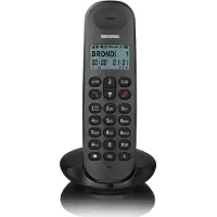 Brondi LOTUS, DECT-Telefon, Kabelgebundenes Mobilteil, Freisprecheinrichtung, 50 Eintragungen, Schwarz