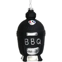 HD Collection Ornament Weihnachtskugel Kamado Glas Schwarz 11,9 cm (zwart)