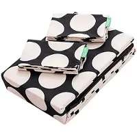 Benetton - 4-teiliges Kingsize-Bettset (Bettbezug 250 x 230 cm, Spannbettlaken 200 x 200 cm und 2 Kissenbezüge 50 x 80 cm), 100 % schwarze Baumwolle