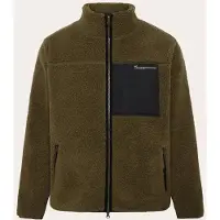 KnowledgeCotton Apparel Sweatjacke Knowledge Cotton Apparel Herren Teddy Fleece Zip Sweat Dark Olive-S