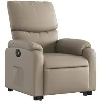 vidaXL Relaxsessel mit Aufstehhilfe Elektrisch Cappuccino Kunstleder