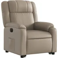 vidaXL Relaxsessel mit Aufstehhilfe Elektrisch Cappuccino Kunstleder