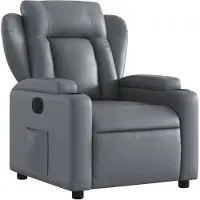 vidaXL Relaxsessel Elektrisch Grau Kunstleder