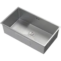 ML-Design Küchenspüle mit Ab- und Überlaufgarnitur, Silber, aus Edelstahl