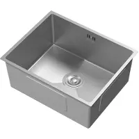 ML-Design Küchenspüle mit Ab- und Überlaufgarnitur, Silber, aus Edelstahl