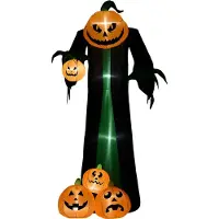 HOMCOM Aufblasbarer Halloweendekoration-129L x 96B x 240H cm-Mehrfarbig | Gr.: onesize