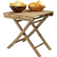 Progarden | Klapptisch Bambus - 39x45 cm - Ideal für Balkon - Platzsparend und Wetterfest