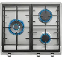 Teka EX 60 1 3G AI AL DR NAT, Edelstahl, Integriert, Gaskochfeld, 3 Zone(n), 3 Zone(n), Extragroß