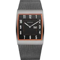 Bering Herren Armbanduhr 52033-379 Funk Edelstahl Milanaiseband grau