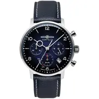 Zeppelin 8086-3-N Herrenuhr Solar Chronograph LZ129 Hindenburg Blau