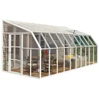 RION Kunststoff Anlehngewächshaus Sun Room 410 Weiß 632x258x266 cm