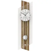 AMS 5302 Wanduhr Funk Funkwanduhr mit Pendel nussbaum farben Pendeluhr