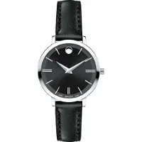 Movado 0607094 Damen-Armbanduhr, Edelstahl-Gehäuse, Leder-Armband