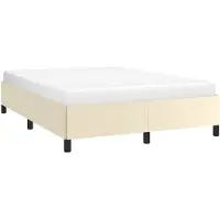 vidaXL Bettgestell Creme 140x200 cm Kunstleder