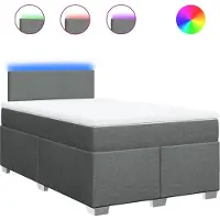 vidaXL Boxspringbett mit Matratze Dunkelgrau 120x190 cm Stoff