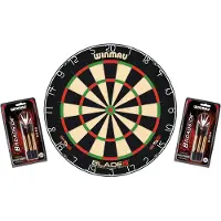 Winmau Dartboard Set, Blade 6 + 2 Set Steeldarts Broadside