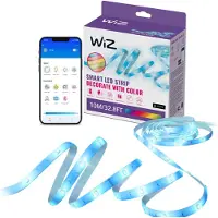 WiZ Connected LED-Lichtleiste 10 m, Intelligenter Leuchtstreifen, Wi-Fi/Bluetooth, Weiß, Wi-Fi 4 (802.11n), 802.11b, 802.11g, LED, Kunststoff
