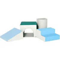 HOMCOM Bausteinset 4er-Set Bausteine Schaumstoffblöcke einfache Reinigung EPE