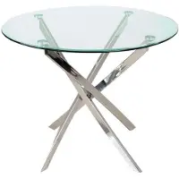 Signal Meble Runder transparenter Tisch AUGUSTIN - Chrom