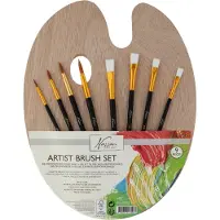 CSBOOKS Holzpalette mit Pinselset
