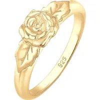 Elli Ring Bandring Rose Blume Vintage Look Trend 925 Silber Elli Gold