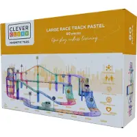 Cleverclixx Magnetische Spiele Rennstrecke 80 Teile Pastell,