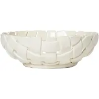 Ferm Living Plait Schale Ø30 Off-White - , Weiß, Keramik