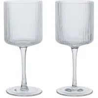 Ferm Living Weißweinglas Ripple Clear 260 ml (2er-Set)