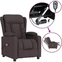 vidaXL Massagesessel Elektrisch Dunkelbraun Stoff