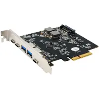 EXSYS GmbH USB 3.2 Gen2 PCIe (x2) Karte mit 5 Ports ( 2A+3C Anschlüsse)