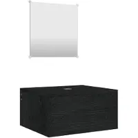 vidaXL 2-tlg. Badmöbel-Set Schwarz Holzwerkstoff