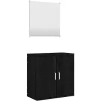 vidaXL 2-tlg. Badmöbel-Set Schwarz Holzwerkstoff