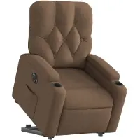 vidaXL Relaxsessel mit Aufstehhilfe Elektrisch Braun Stoff
