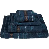 Pip studio Duschtuch Jasmin Jacquard Dark Blue (3er Set)