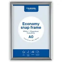 Europel Plakatrahmen Economy, DIN A0, 25 mm, silber eloxiert aus eloxiertem Aluminium, abgerundetes Rahmenp